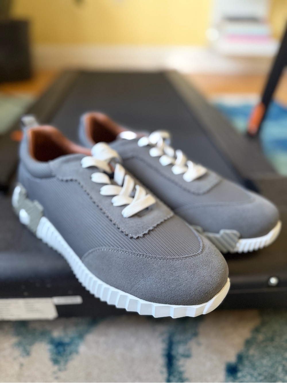 Casual Grey Sneakers - Low-Top Lace-Up